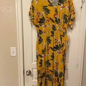 Floral Yellow Maxi Dress